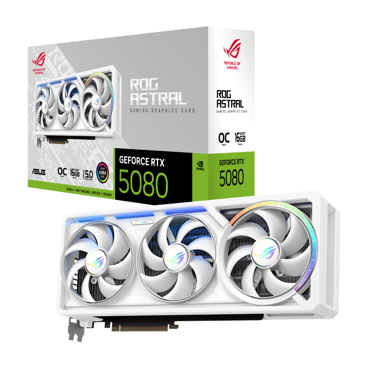 ASUS ROG Astral GeForce RTX 5080 White OC Graphics Card | 16GB GDDR7